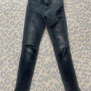 Rag & Bone Womens Jeans Size 24 Capri 10 in Gray Distressed Split Hem